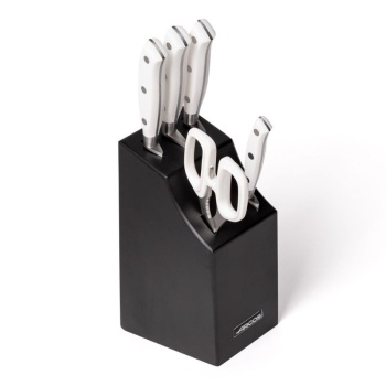Набор кухонных ножей RIVIERA BLANC 4шт с ножницами на подставке