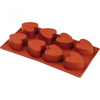 Форма "Сердце" 8 выемок 65x60x(h)35мм