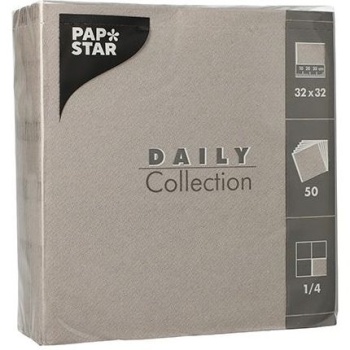 Салфетка 2сл 1/4 32x32см DAILY Collection серая, 50шт