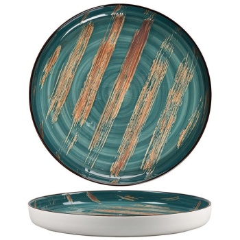 Тарелка с бортом Ø28см TEXTURE Dark Green Lines