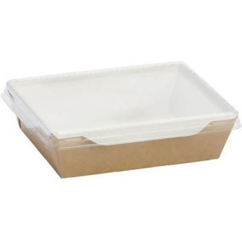 Салатник с прозрачной крышкой 800мл GEOBOX-800 186x106x55мм, крафт картон, 50шт