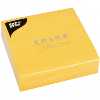 Салфетка 3сл 33x33см COLOR Collection желтая, 50шт