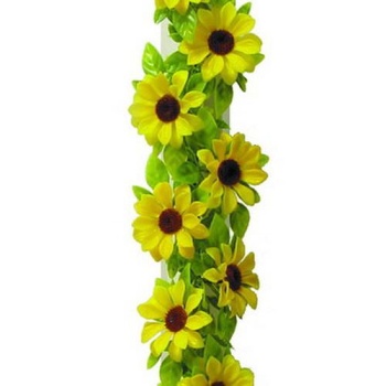 Муляж РОМАШКА ЖЕЛТАЯ 250мм на черной подставке, 12шт