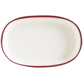 Тарелка овальная 10x6см LINEA Burgundy Hygge
