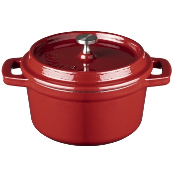 Кокот с крышкой Ø14см 600мл красный