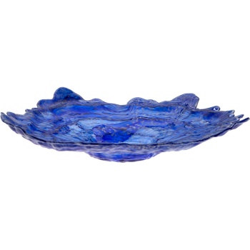 Блюдо стеклянное 22.5x17x(h)4.5см Mushroom синее