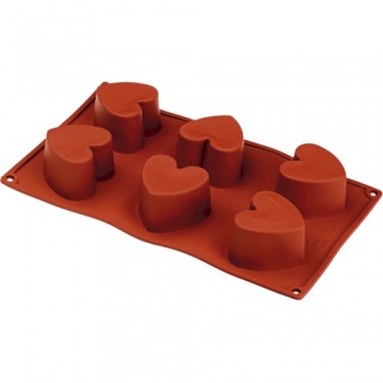 Форма "Сердце" 6 выемок 55x50x(h)35мм