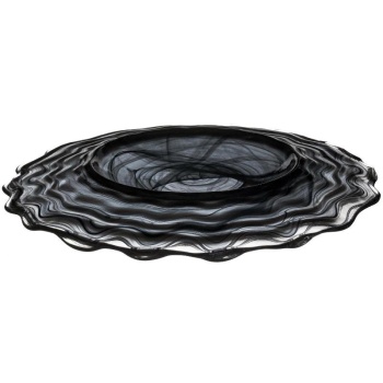 Блюдо стеклянное Ø27x(h)2см Osho черный дым