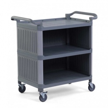Тележка сервировочная закрытая с 3 полками MMFK004 96x52x107см серая