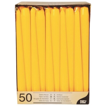 Свеча 25см Ø22мм желтая Pap Star, 50шт