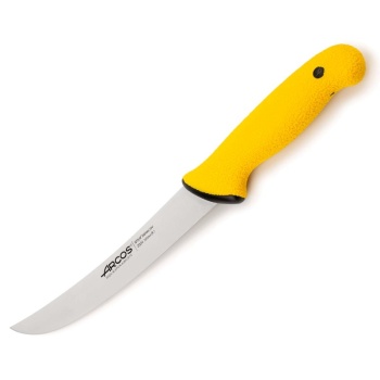Нож мясной обвалочный 22см изогнутый DUO PRO желтый