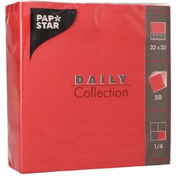 Салфетка 2сл 1/4 32x32см DAILY Collection красная, 50шт