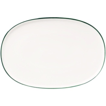 Блюдо, тарелка овальная 34x23см LINEA Green Hygge