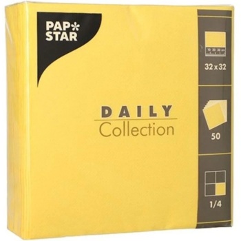 Салфетка 2сл 1/4 32x32см DAILY Collection желтая, 50шт