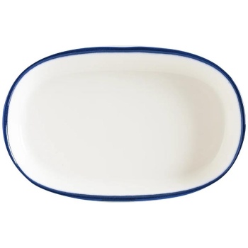 Тарелка овальная 10x6см LINEA Blue Hygge