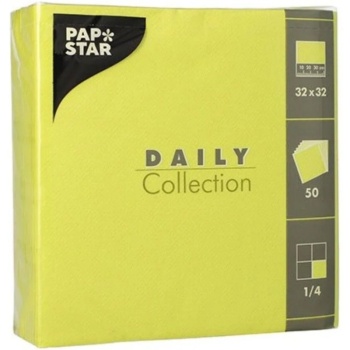 Салфетка 2сл 1/4 32x32см DAILY Collection зеленый лайм, 50шт