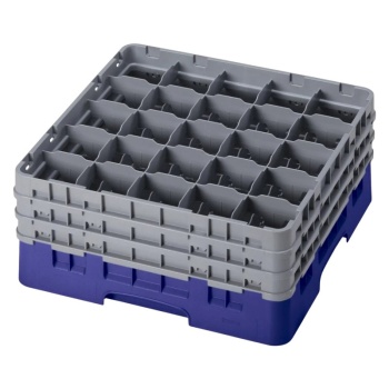 Кассета Camrack на 25 ячеек для мойки и хранения бокалов Ø8.7x19.6см Cambro темно-синий