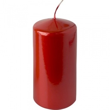 Свеча красная Ø60x(h)130мм RED METALLIC
