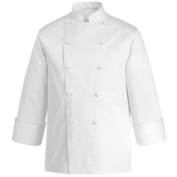 Китель поварской с пуклями - модель Security ML - цвет белый - 100% хлопок - 190 г/м2