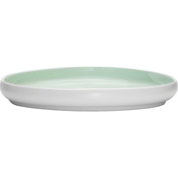 Тарелка плоская 28x25x(h)3.5см NINFA бело-аквамариновая