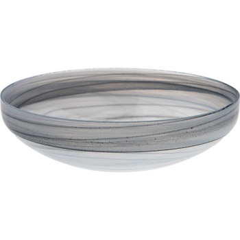 Салатник стеклянный Ø21x(h)5.5см Ethos черно-белый