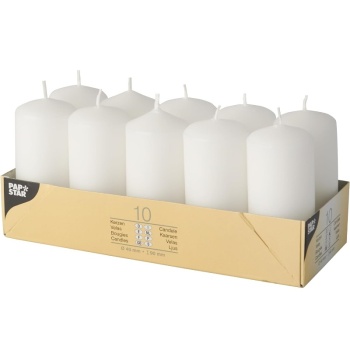 Свеча Ø4x(h)9см белая Pap Star, 10шт