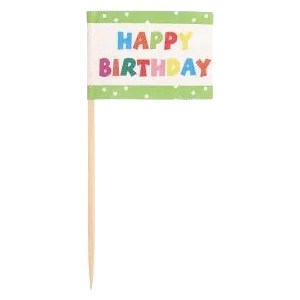 Деко-пика 8см 'Happy Birthday', 20шт