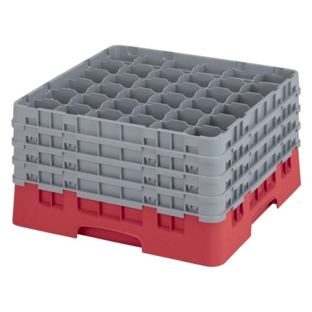 Кассета Camrack на 36 ячеек для мойки и хранения бокалов Ø7.3x23.8см Cambro красный