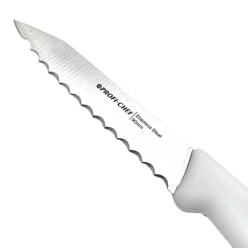 Нож с рифлёным лезвием 9см белый