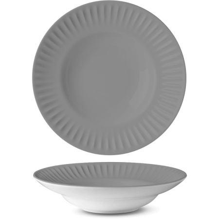 Тарелка глубокая Ø26см RIBBY графит
