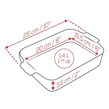 Емкость прямоугольная для запекания APPOLIA 25x15.5см 1.4л Sage Green
