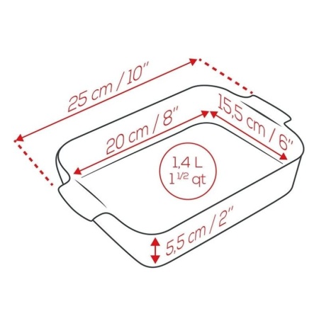 Емкость прямоугольная для запекания APPOLIA 25x15.5см 1.4л Celestial Blue