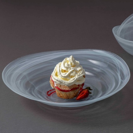 Салатник стеклянный 30x(h)6.5см Ventum белый дым