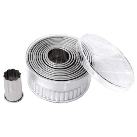 Набор круглых гофрированных кондитерских форм 2.7-10.4см WAS