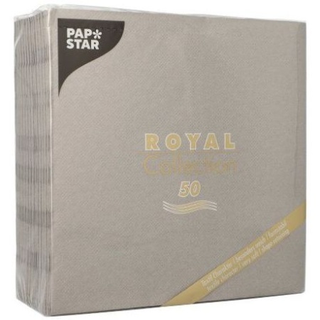 Салфетка 40x40см ROYAL Collection серая, 50шт