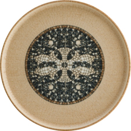Тарелка плоская Ø22см с вертикальным бортом MESOPOTAMIA MOSAIC WOOD Hygge