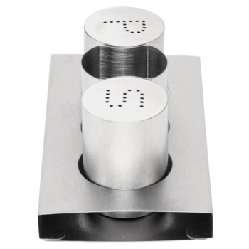 Набор для специй - солонка, перечница, стаканчик для зубочисток - 15x8.5x5.7см Profi-Chef нерж.сталь