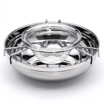 Икорница - чаша из стекла с крышкой APS из нерж.стали