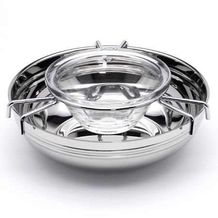 Икорница - чаша из стекла с крышкой APS из нерж.стали