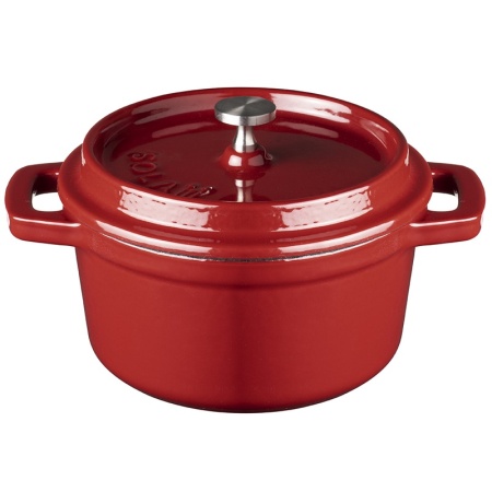 Кокот с крышкой Ø12см 350мл красный