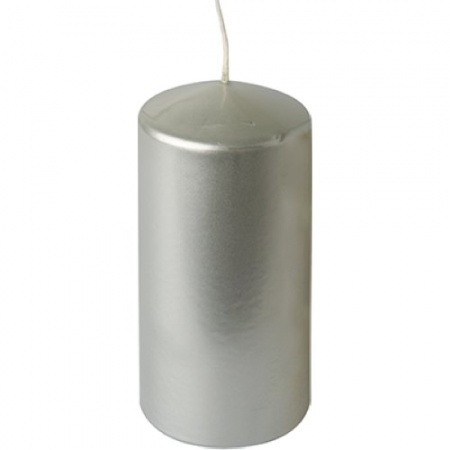 Свеча Ø6x(h)13см SILVER METALLIC Pap Star