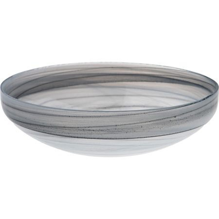 Салатник стеклянный Ø21x(h)5.5см Ethos черно-белый