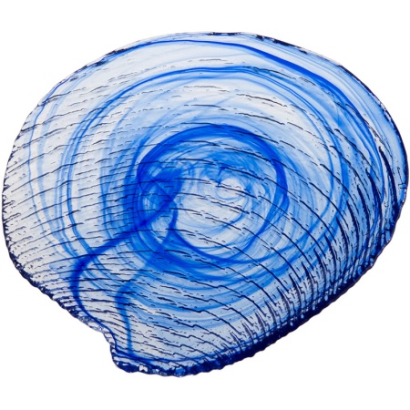 Блюдо стеклянное 21x19x(h)2.5см Clamocs синее