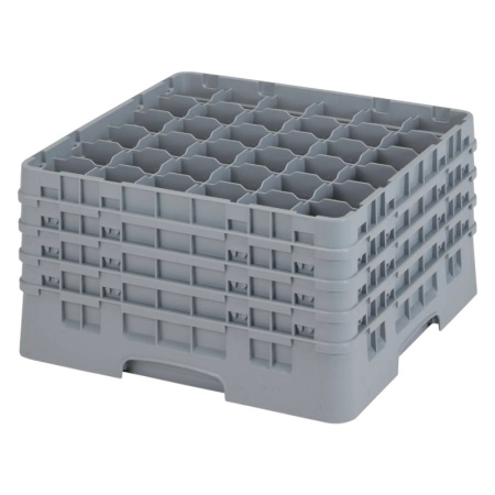 Кассета Camrack на 36 ячеек для мойки и хранения бокалов Ø7.3x23.8см Cambro серый