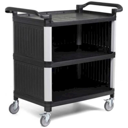 Тележка сервировочная закрытая с 3 полками MMFK002 96x53x(h)97см черная