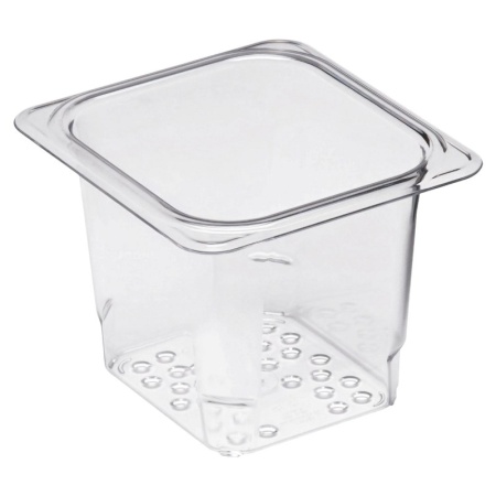 Гастроемкость перфорированная GN 1/6 17.6x16.2x12.7см Camwear прозрачная Cambro