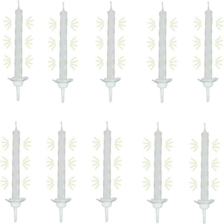 Свеча для торта флуоресцентная 6см, 10шт