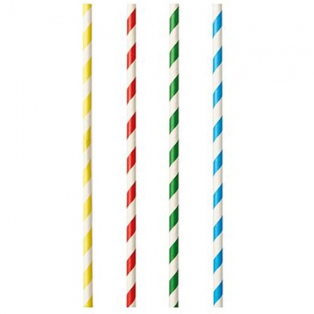 Соломка для питья Ø8мм (h)21см, серия Stripes, 100шт