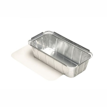 Емкость из фольги 1л с крышкой 21.3x11x5.4см, алюминий, 25шт