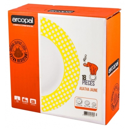 Набор тарелок AGATHA YELLOW, 18шт